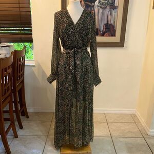 NWT SPY ZONE EXCHANGE Floral Faux Wrap Boho Maxi Dress Size XL
